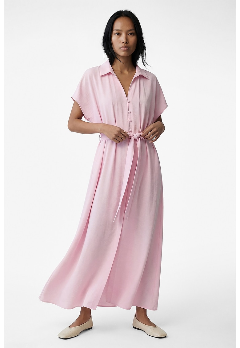 Rochie maxi cu croiala evazata - Roz