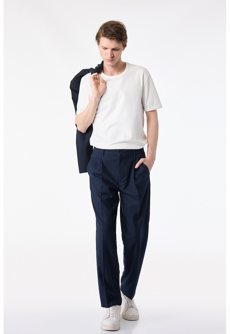 Pantaloni Chino cu talie medie - Bleumarin