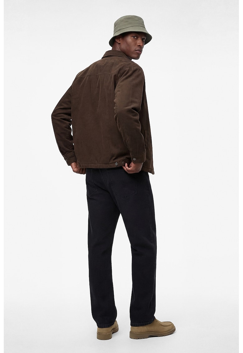 Jacheta-camasa din bumbac cu maneci cazute - Maro pamantiu