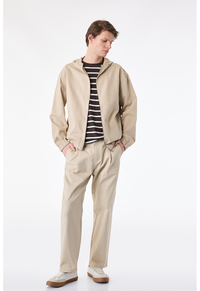 Jacheta cu gluga si maneci cazute - Bej