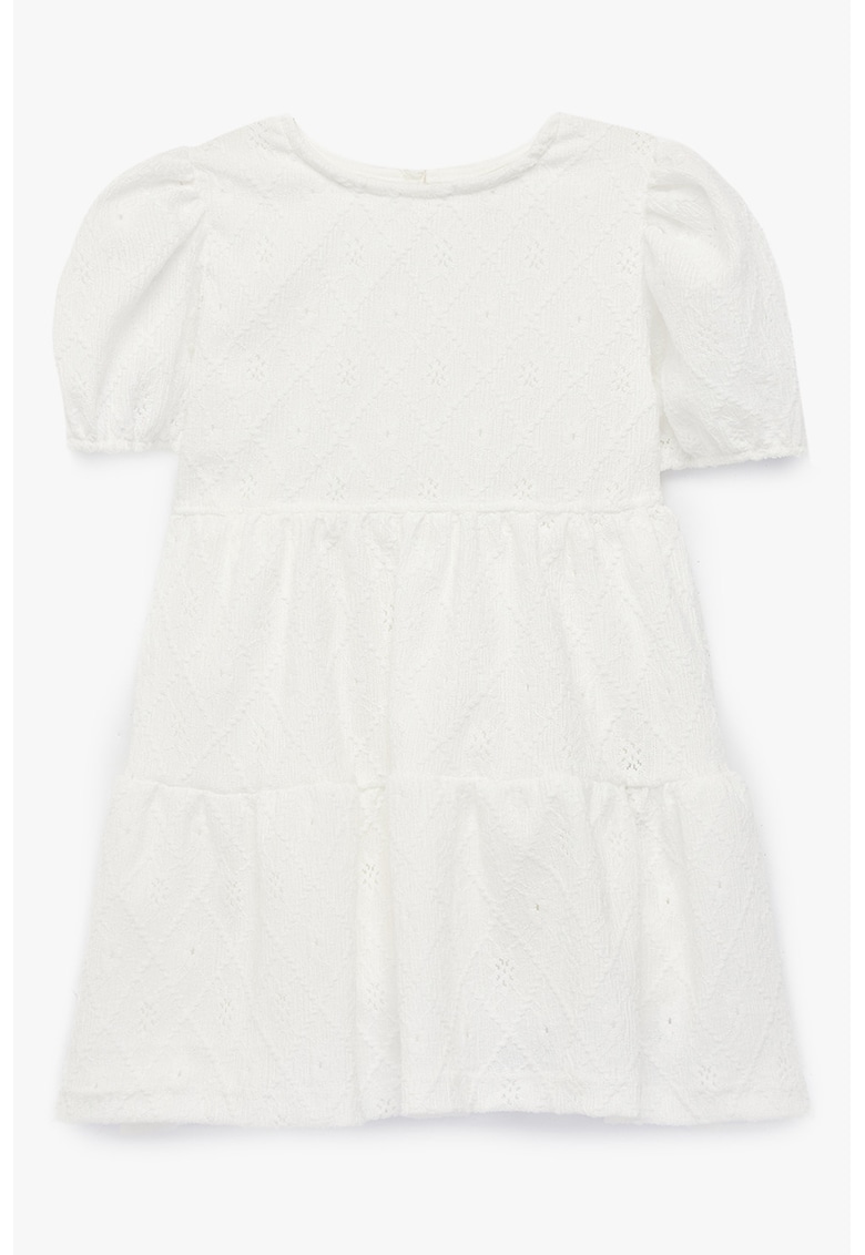 Rochie stratificata cu maneci scurte - Alb murdar