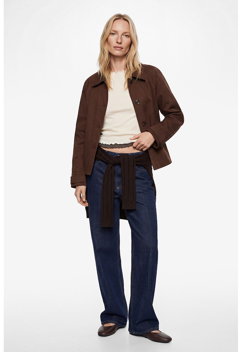 Trenci cu o curea in talie - Maro