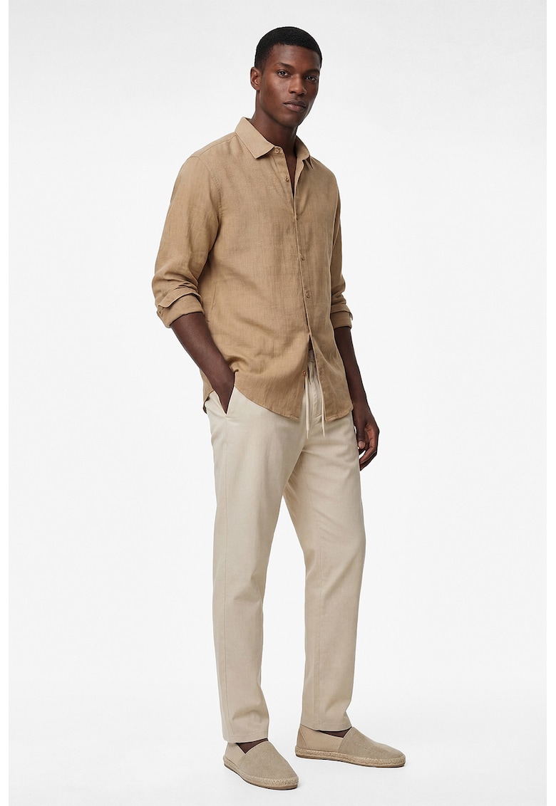 Camasa regular fit din bumbac - Maro camel