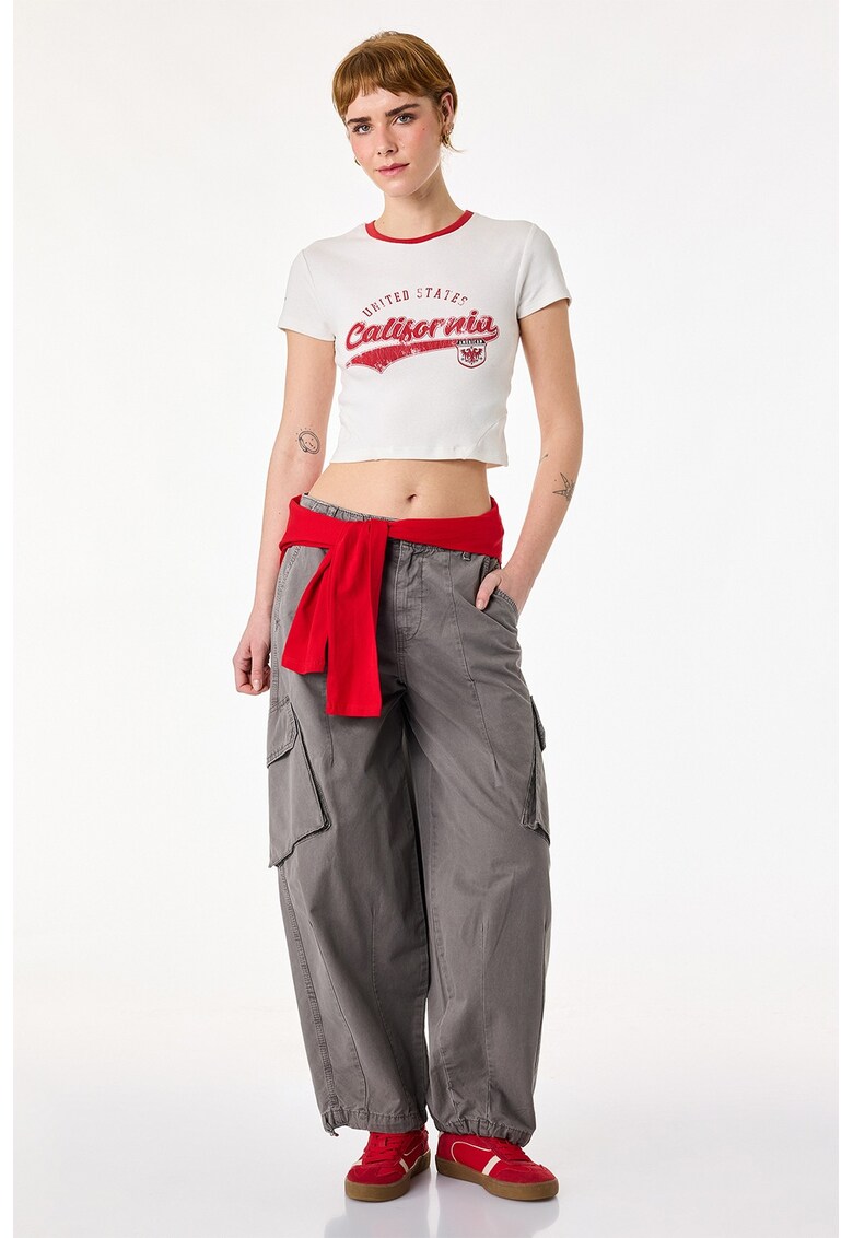 Pantaloni cargo de bumbac - Gri