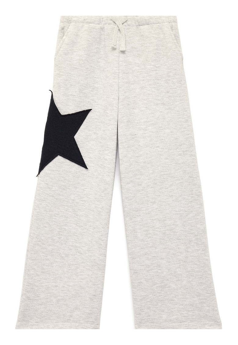 Pantaloni de trening cu snur si stea - Gri melange
