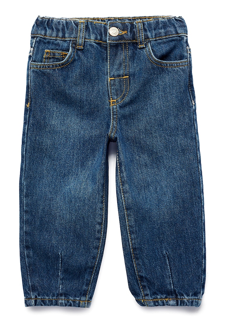 Blugi conici cu talie elastica - Bleumarin