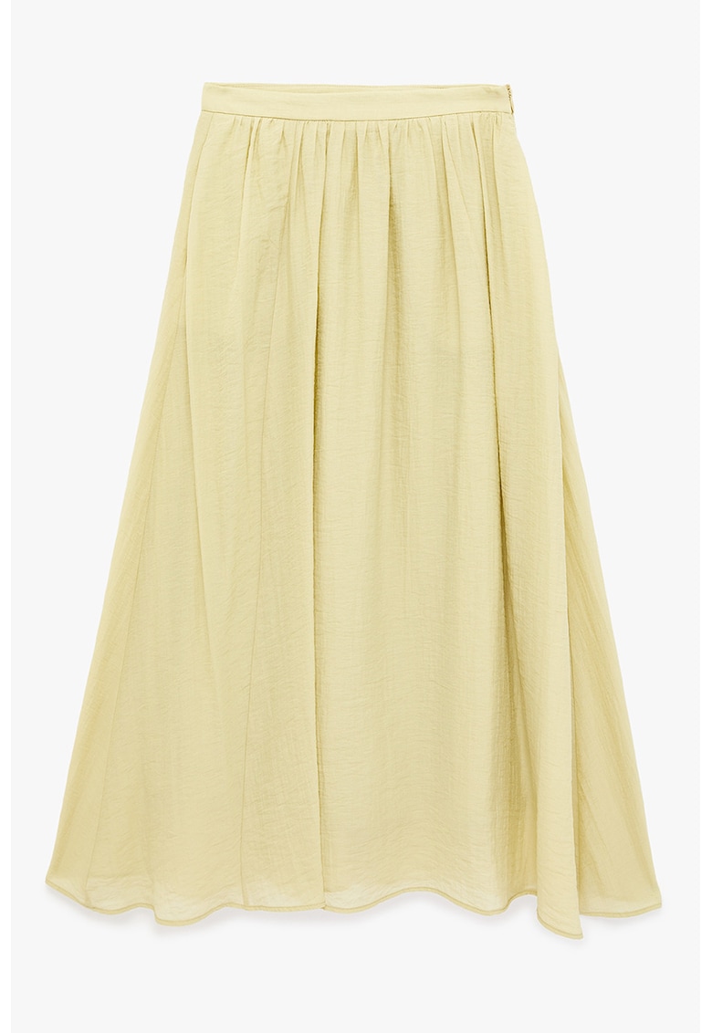 Fusta plisata cu buzunare - Verde pal