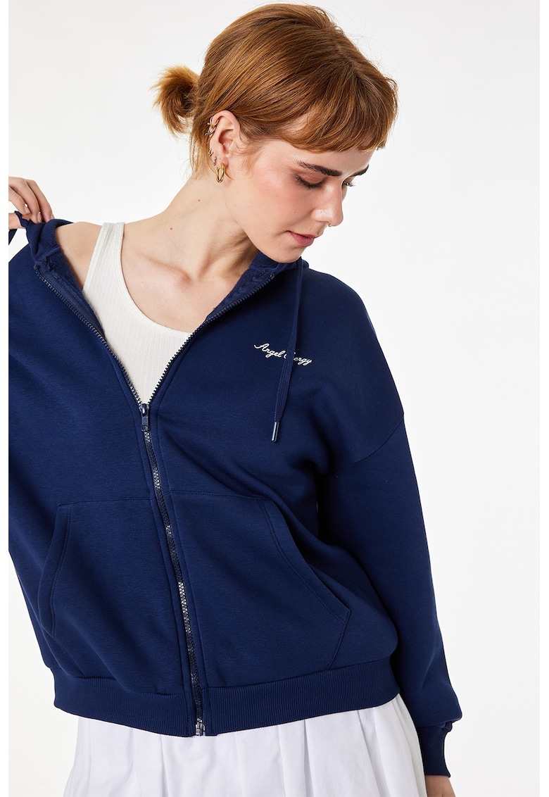 Hanorac lejer cu fermoar - Bleumarin