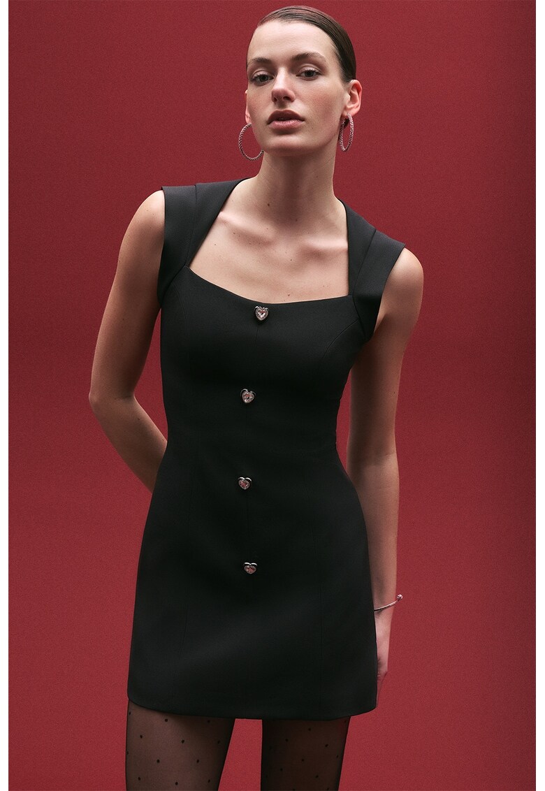 Rochie mini evazata - Negru