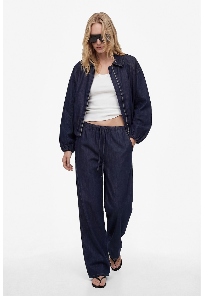 Jacheta bomber de denim - Bleumarin