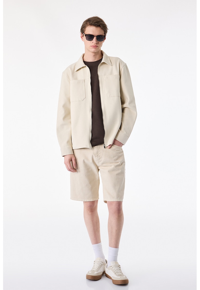 Jacheta cu buzunare aplicate pe piept - Bej deschis