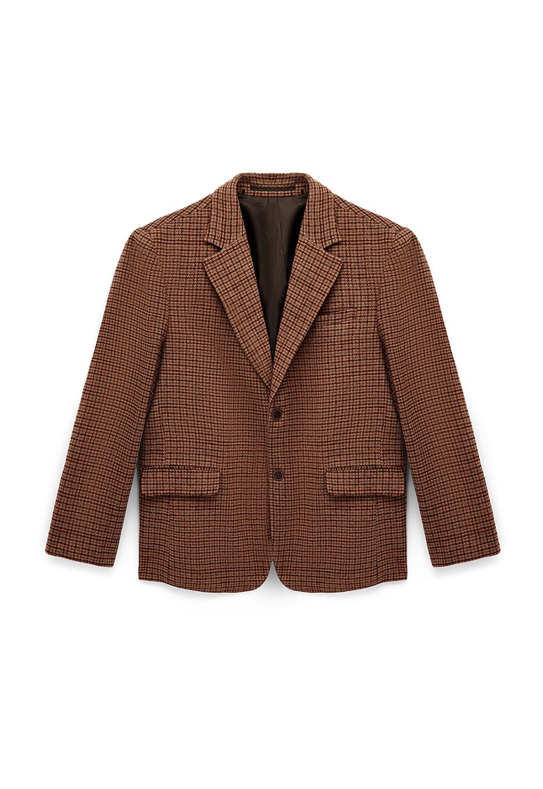 Sacou din amestec de bumbac si lana - Maro