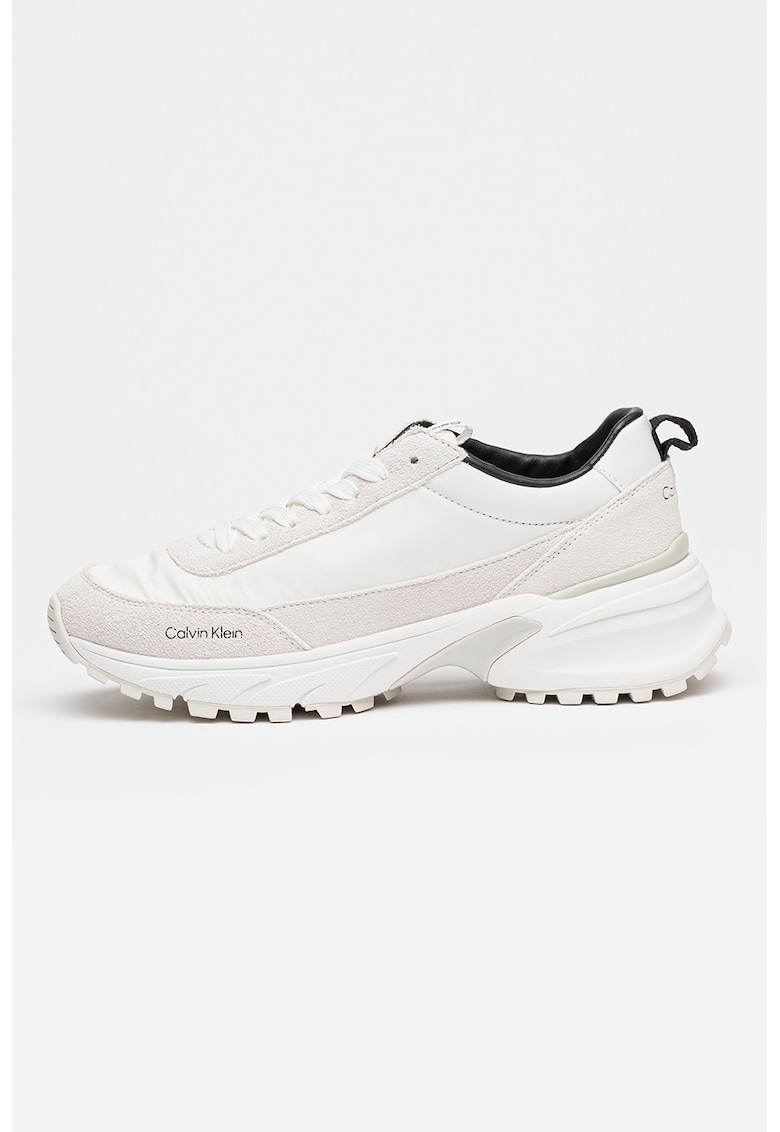 Pantofi sport Trailblazer cu insertii din piele intoarsa - Alb/Grej