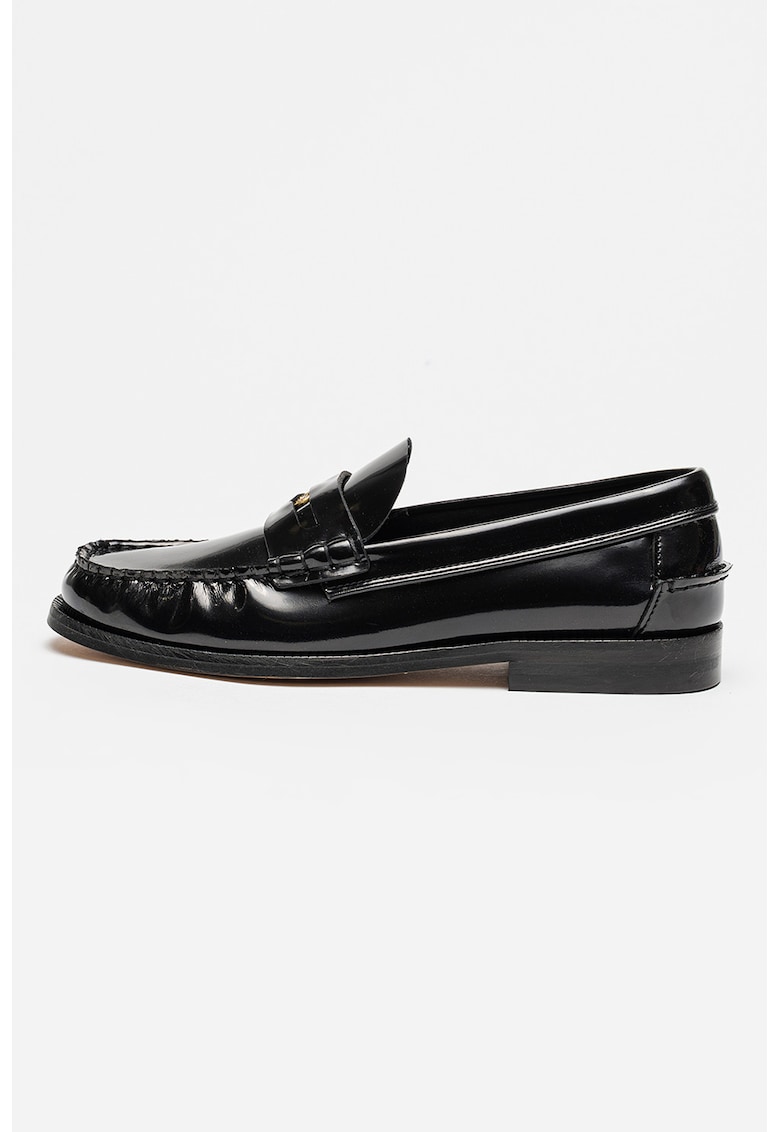 Pantofi loafer din piele lacuita - Negru