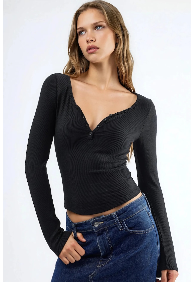 Bluza negru jerseu - Negru