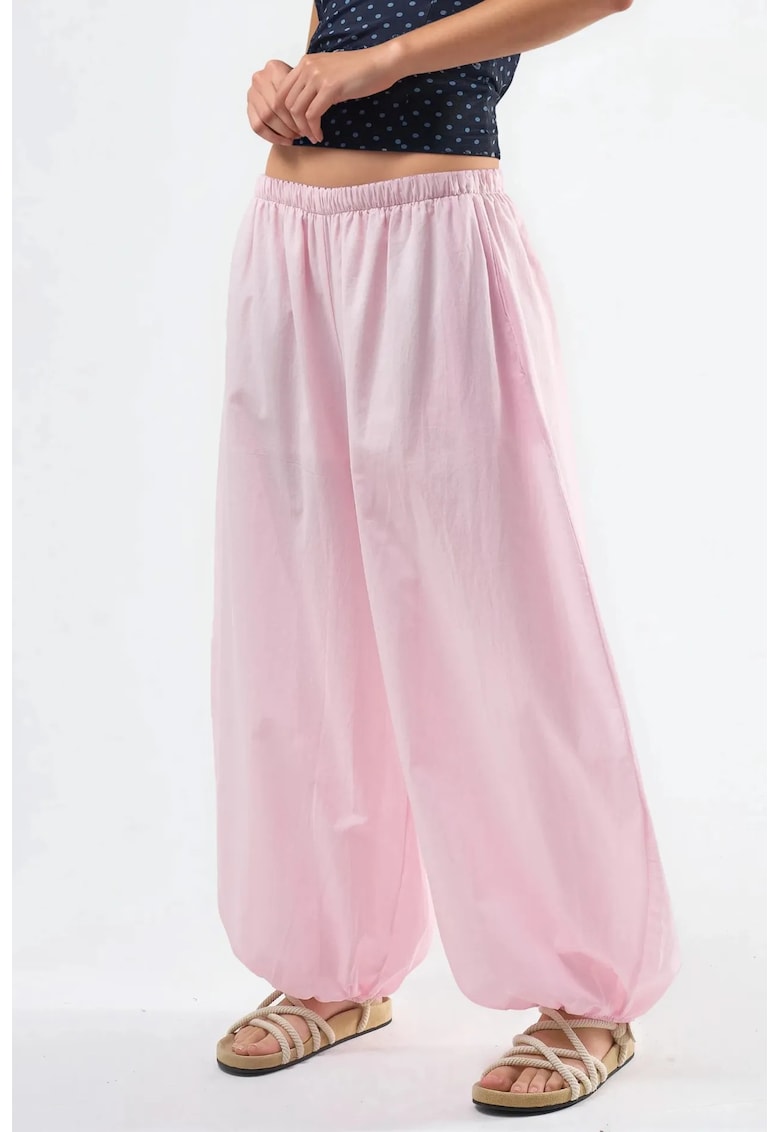 Pantaloni dama - Roz pudrat - One Size
