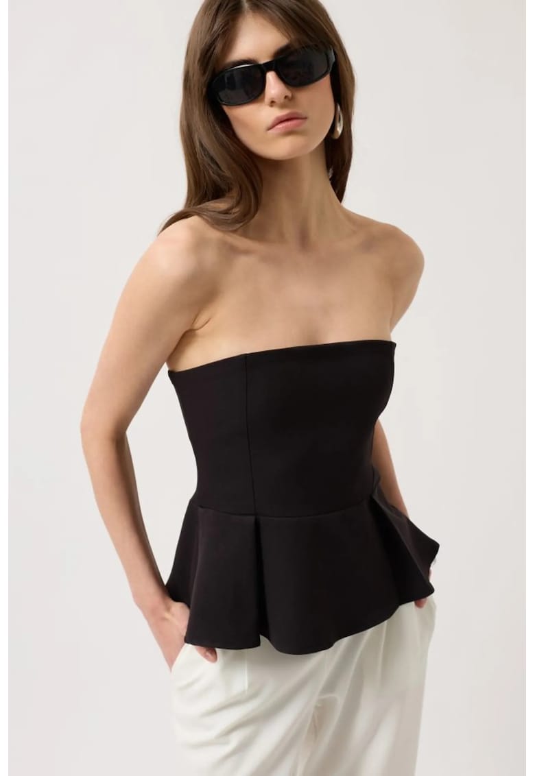 Top dama - Textil - Negru -
