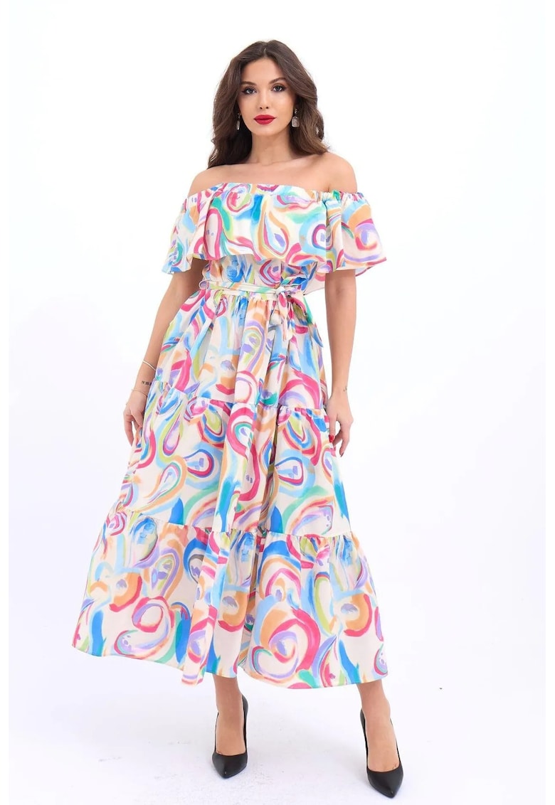 Rochie midi multicolor - textil