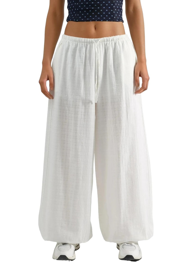 Pantaloni dama - Textil - Alb