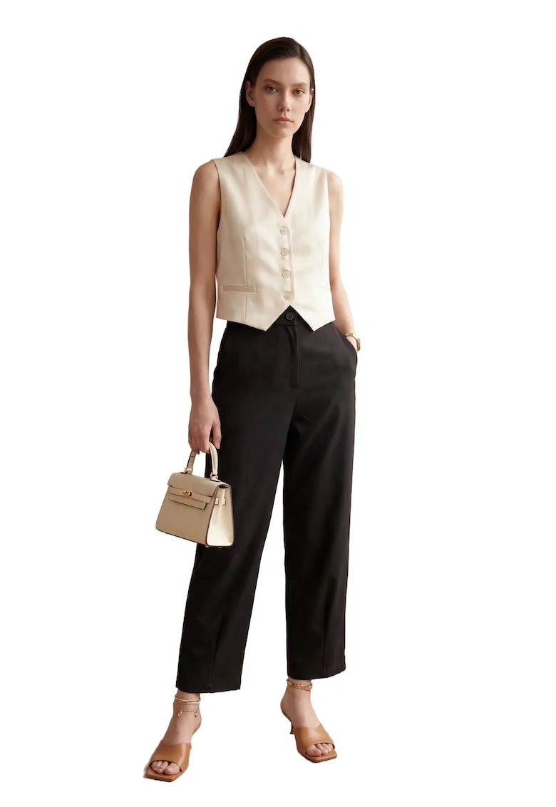 Pantaloni pentru dama - Talie inalta - Negru