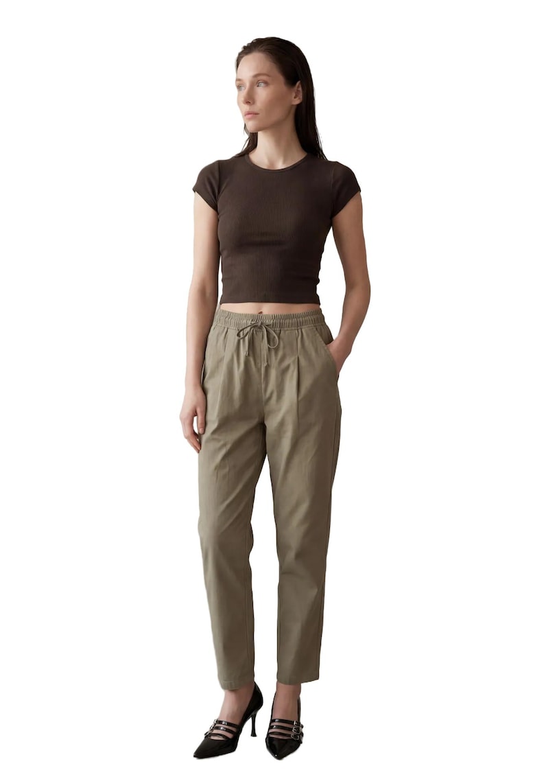 Pantaloni dama - Bumbac - Kaki