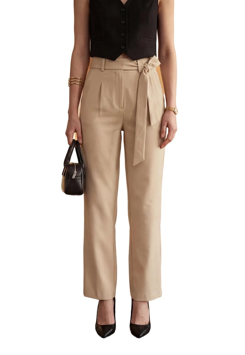 Pantaloni dama bej natural - Bej Natural