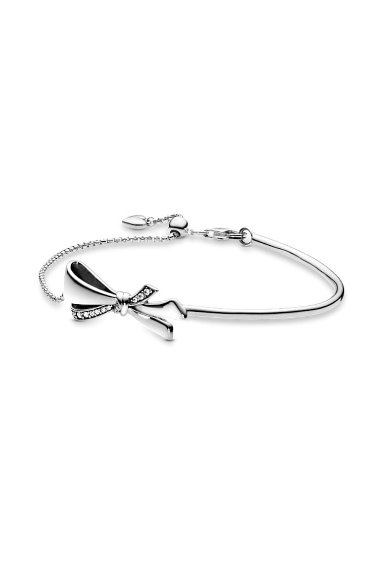 Bratara semi-rigida tip funda Zirconiu si lant snake - Ajustabila