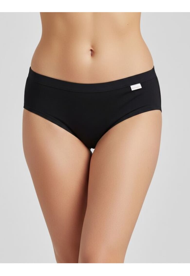 Chiloti clasici bumbac si modal cu talia joasa ADD06 0001 - Negru