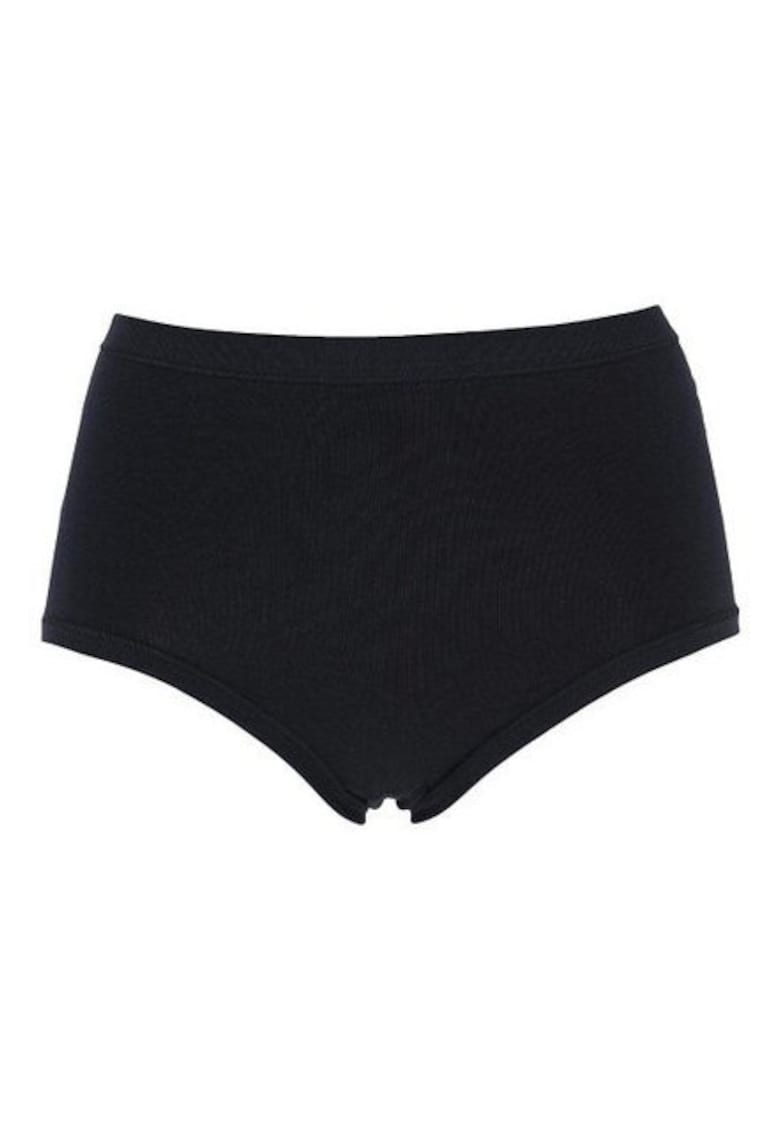 Chiloti clasici bumbac si modal cu talia medie GD444 0001 - Negru