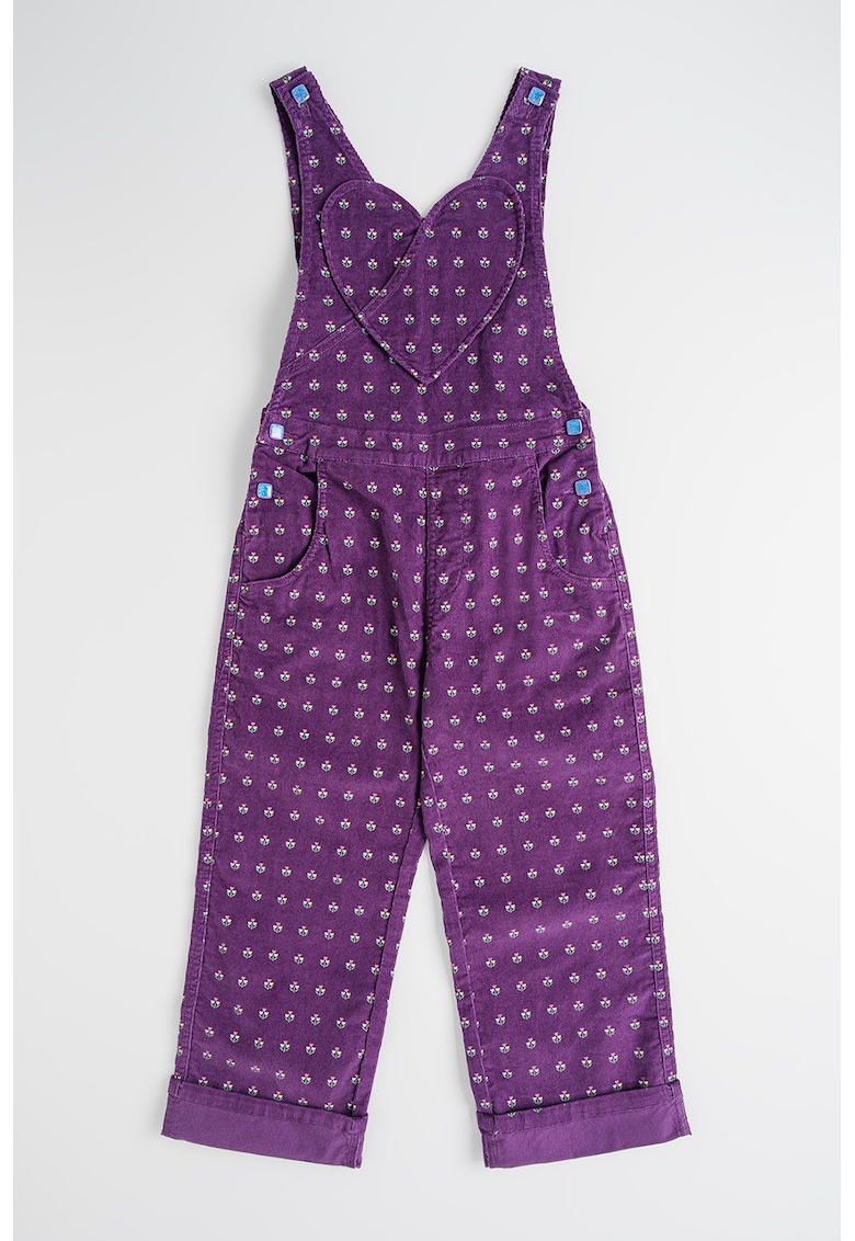 Salopeta din amestec de bumbac cu model floral - Ametist