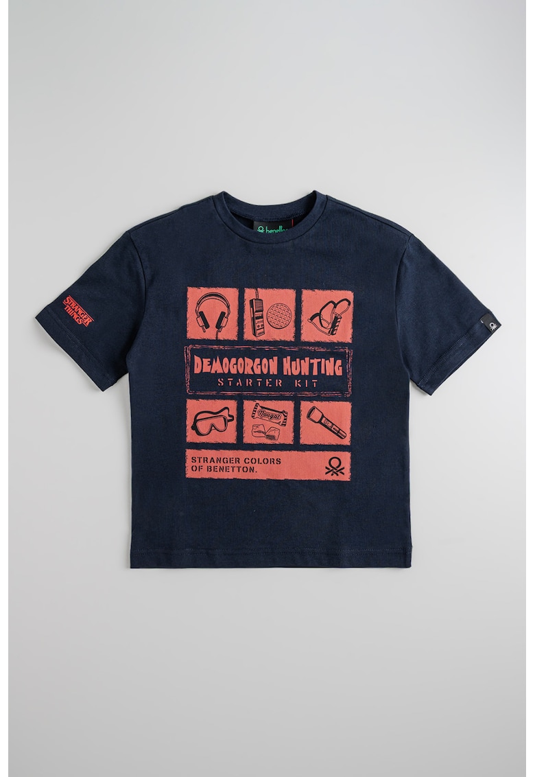 Tricou din bumbac cu imprimeu - Negru/Rosu stins