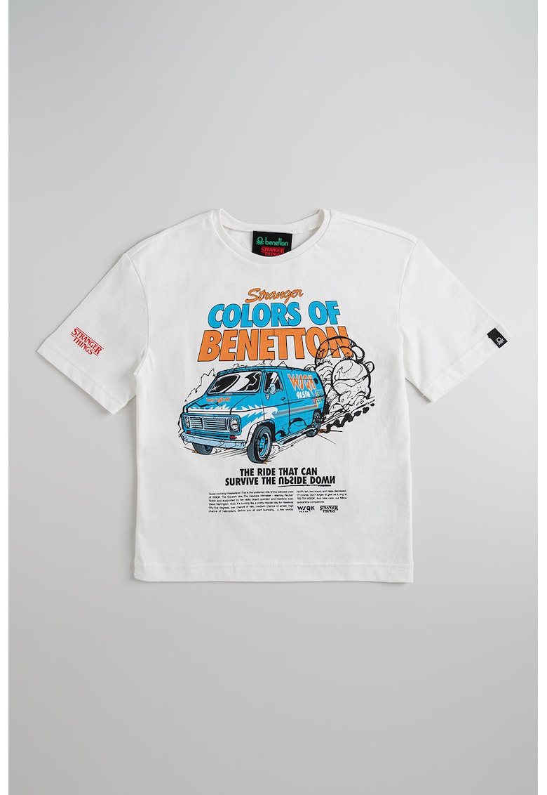 Tricou din bumbac cu imprimeu - Alb