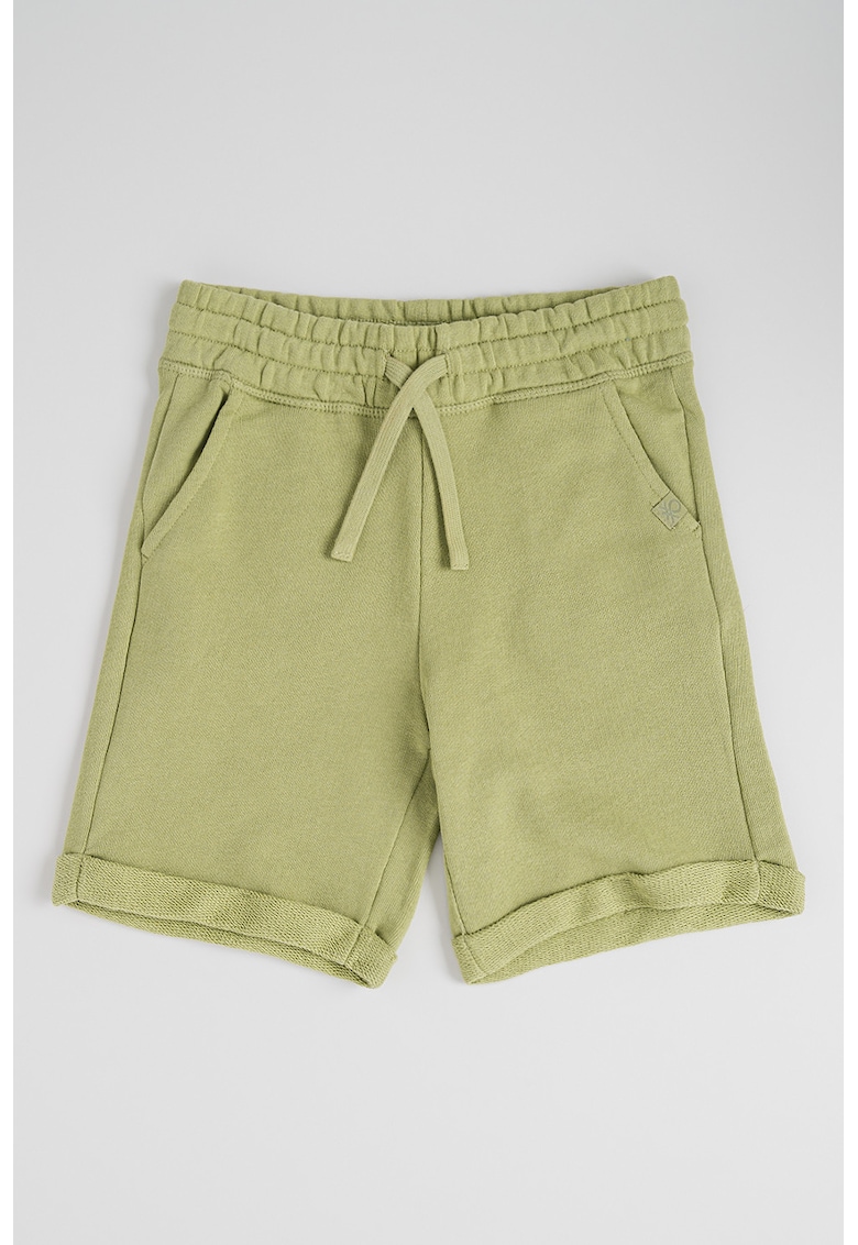 Pantaloni scurti de bumbac cu talie ajustabila - Sage Green