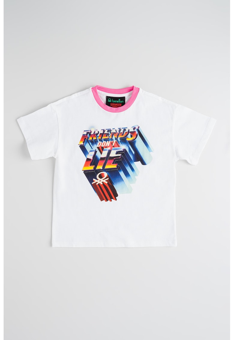 Tricou cu tematica Stranger Things - Alb/Roz
