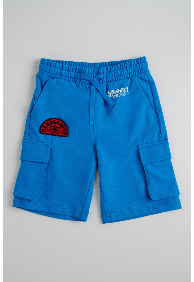 Pantaloni scurti cargo din bumbac - Albastru deschis