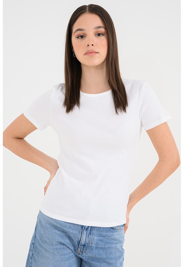 Tricou uni din bumbac - Alb optic