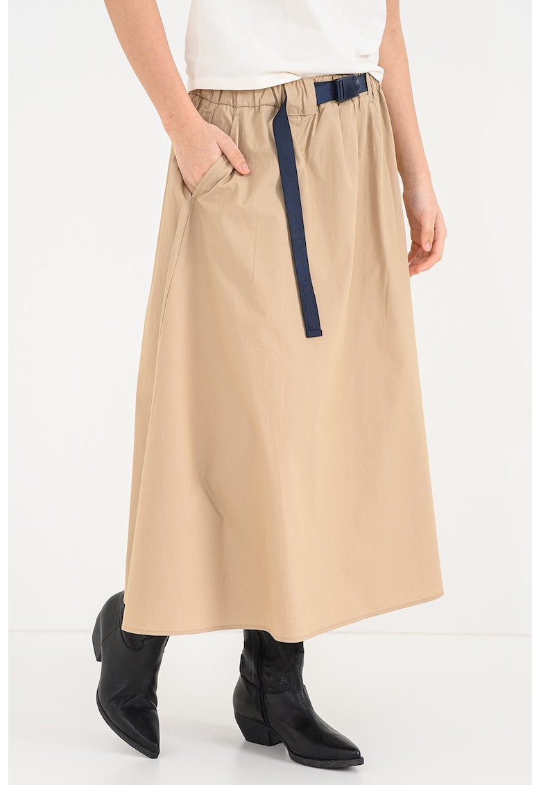 Fusta lunga de bumbac - Maro camel