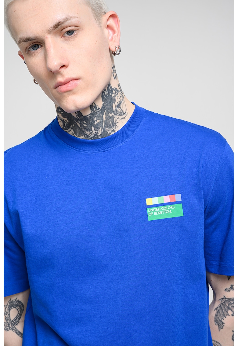 Tricou din bumbac cu imprimeu text