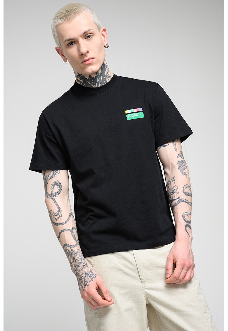 Tricou din bumbac cu imprimeu text