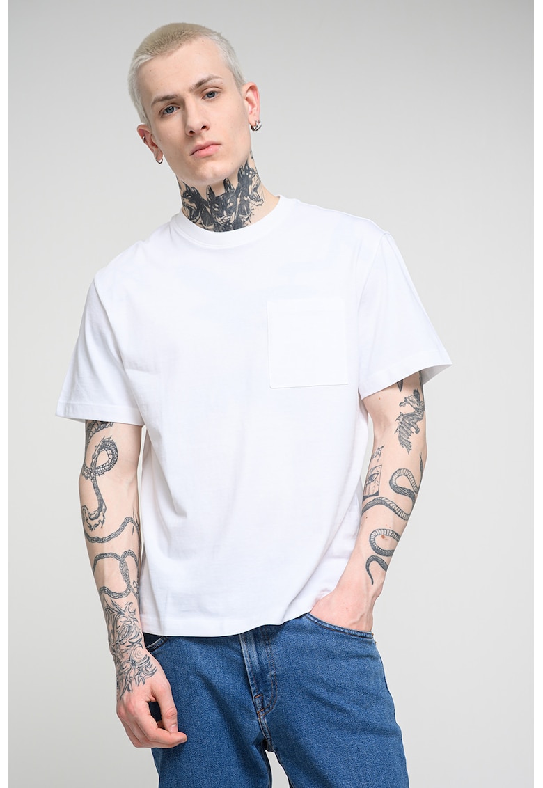 Tricou lejer din bumbac - Alb rece