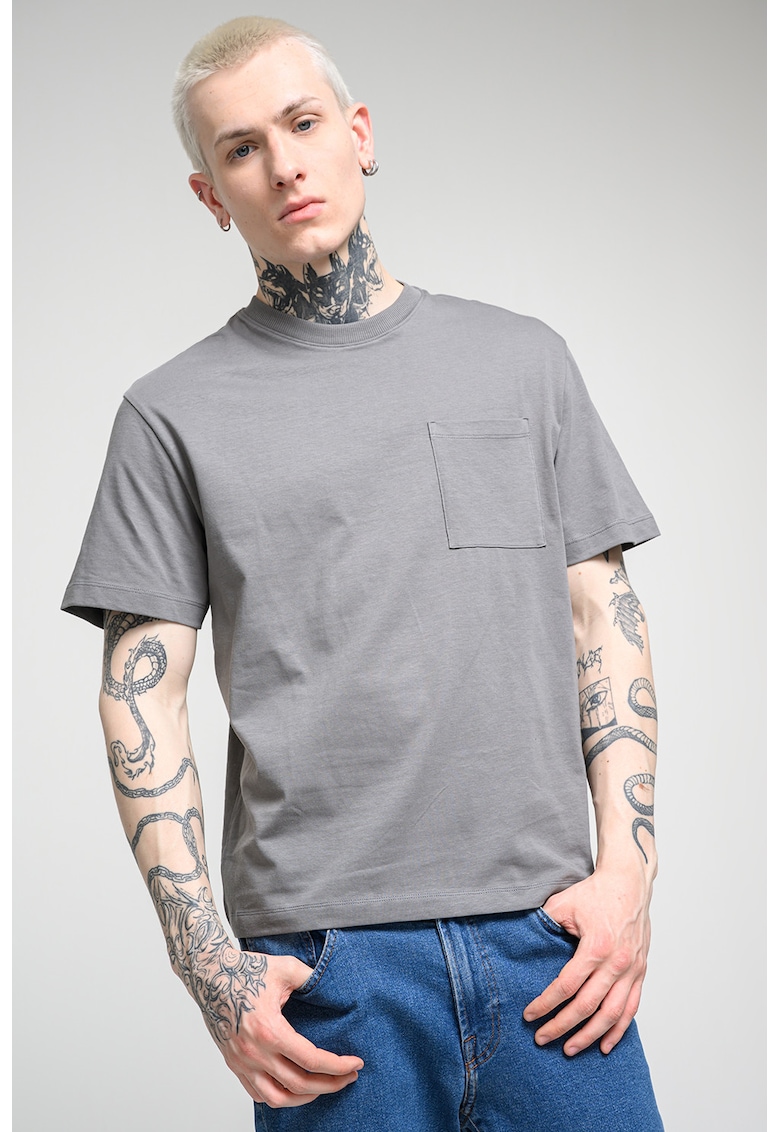 Tricou lejer din bumbac - Gri inchis