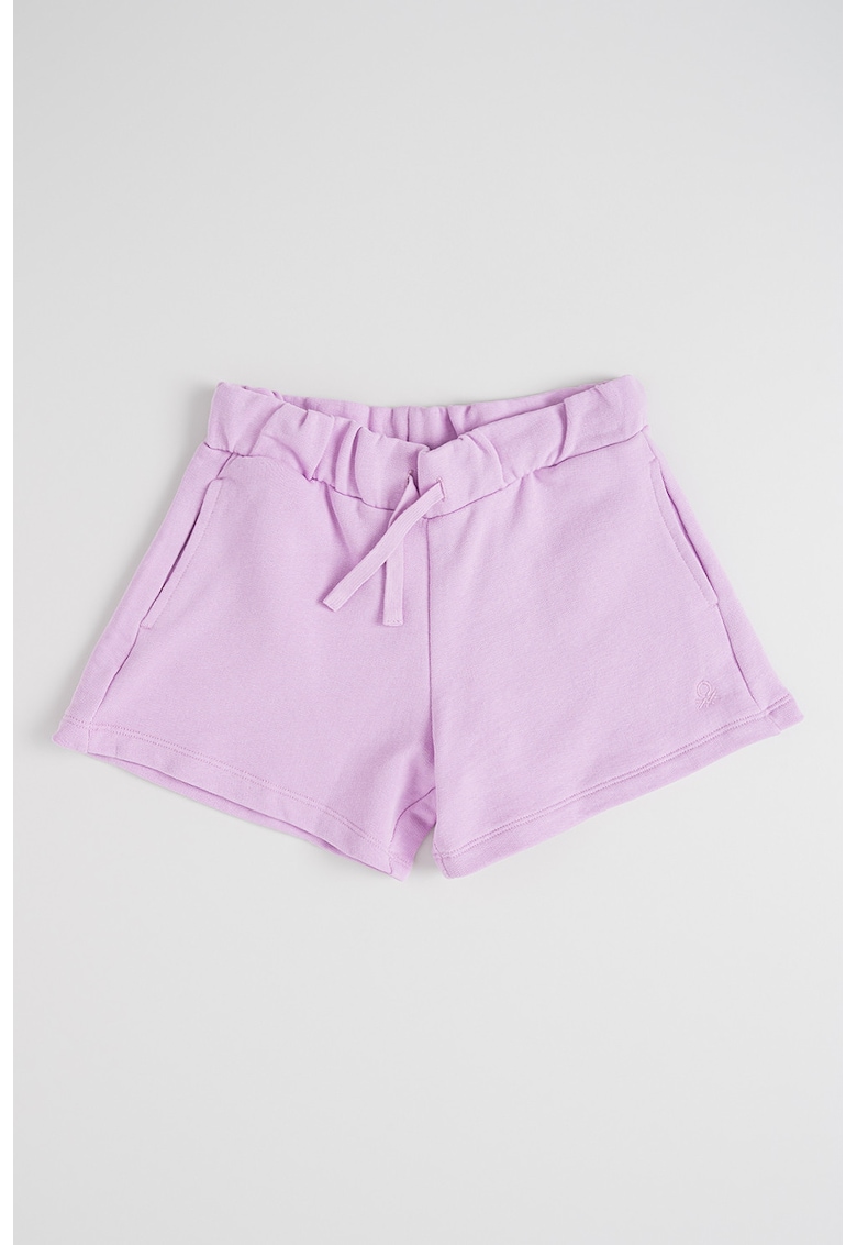 Pantaloni scurti de bumbac cu snur de ajustare - Lila deschis