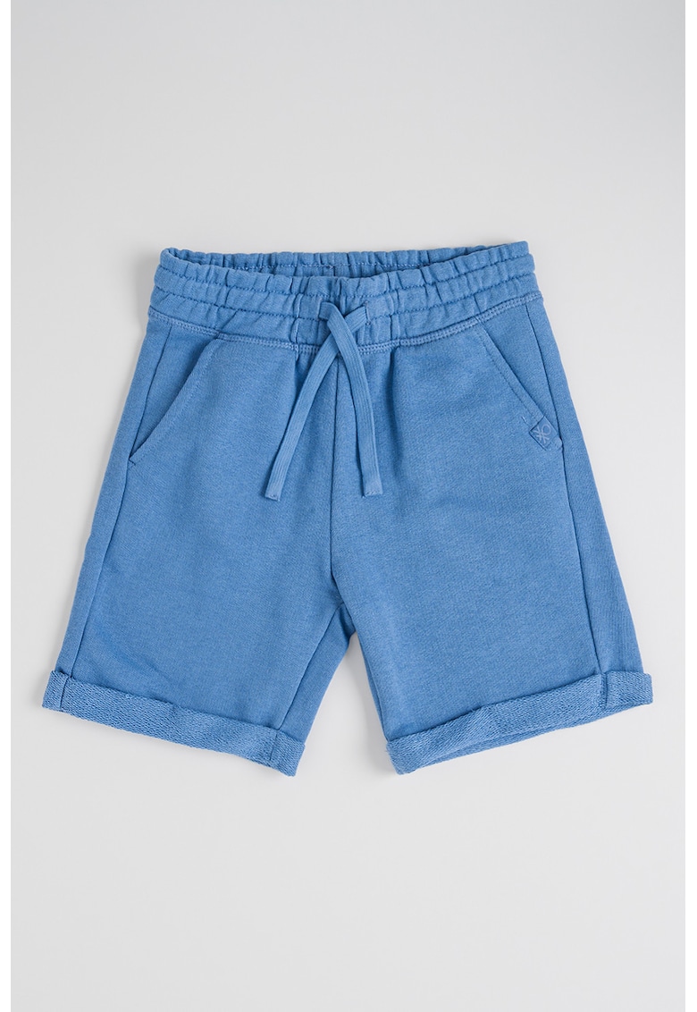 Pantaloni scurti de bumbac cu talie ajustabila - Albastru pastel