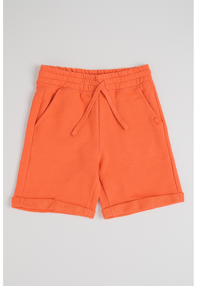 Pantaloni scurti de bumbac cu talie ajustabila - Caramiziu