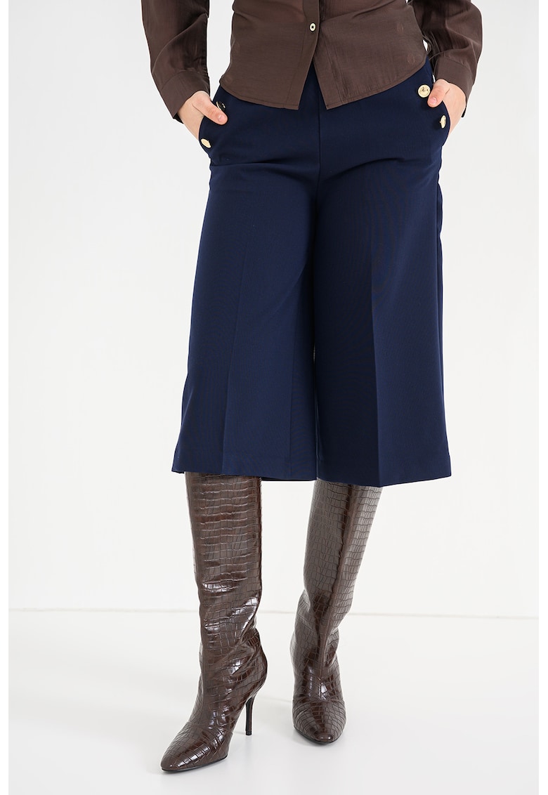 Pantaloni capri ampli - Bleumarin