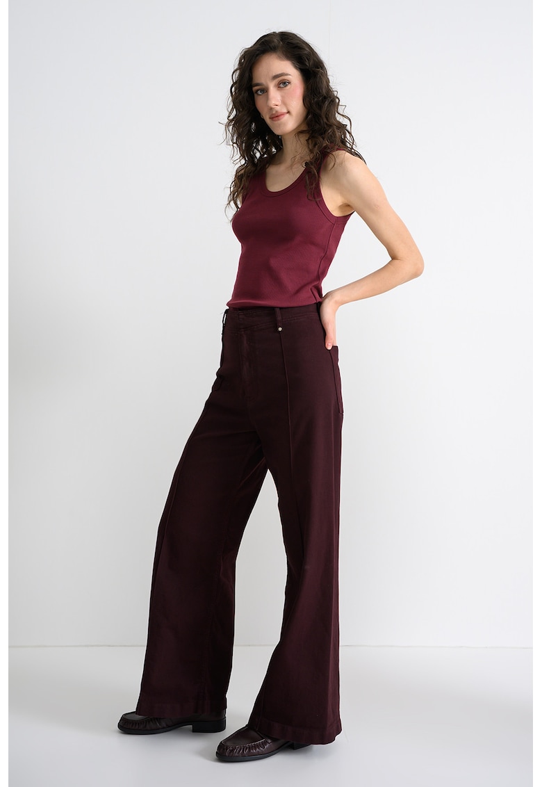 Top cu decolteu adanc - Violet tyrian