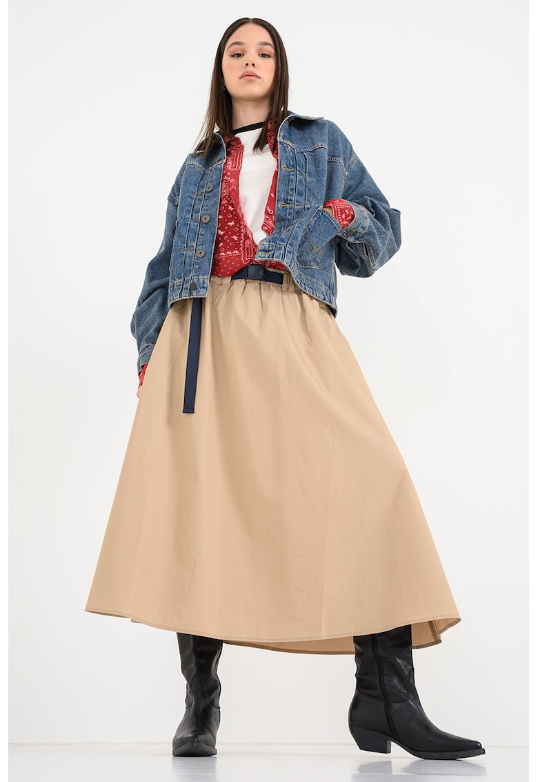 Jacheta de denim cu maneci cazute - Albastru melange