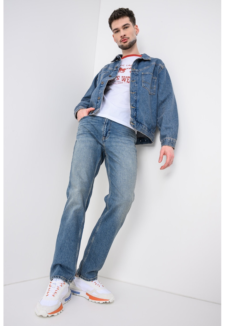 Jacheta din denim cu doua buzunare aplicate - Albastru deschis