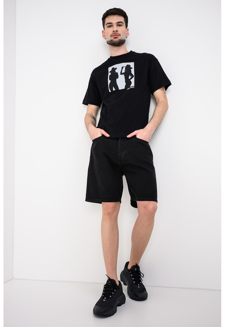 Tricou din bumbac cu imprimeu - Negru/Gri