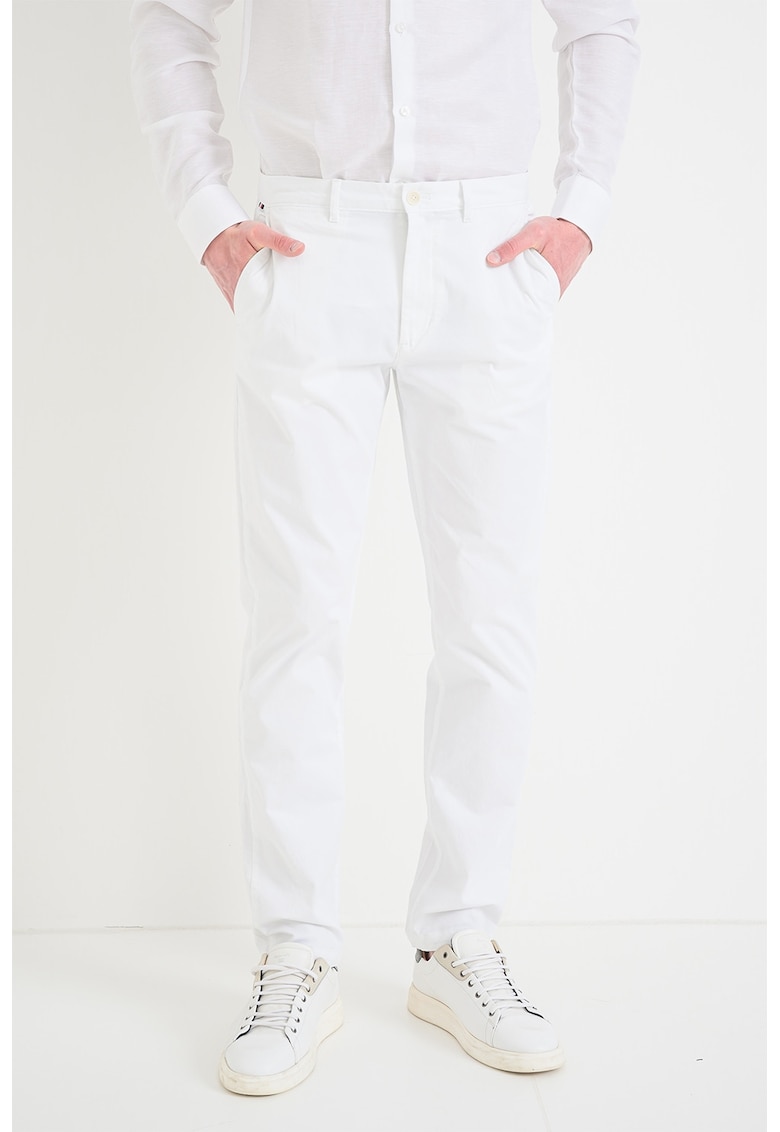 Pantaloni chino drepti Denton - Alb